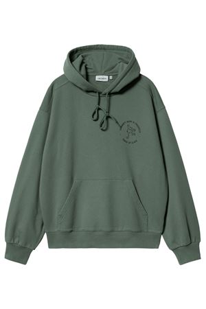 Hooded Stamp Sweat in jersey di cotone verde CARHARTT WIP | I0336212B1